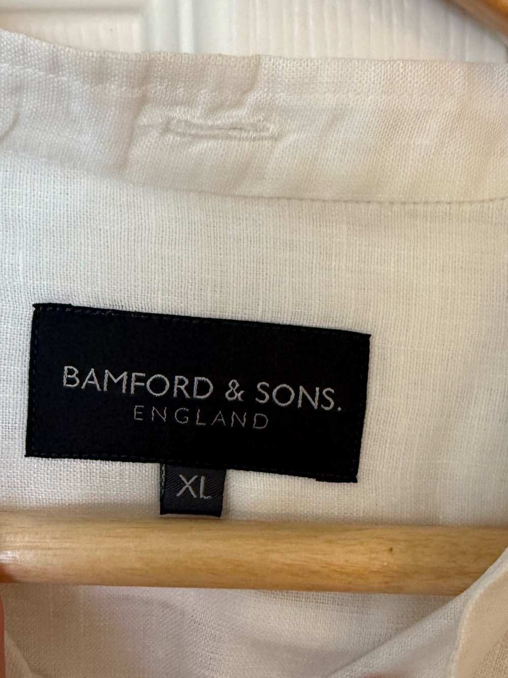 Bamford & Sons white linen men’s shirt - Picture 2 of 4